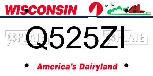 Q525ZI Wisconsin License Plate
