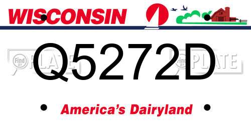 Q5272D Wisconsin License Plate