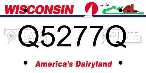 Q5277Q Wisconsin License Plate
