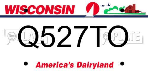 Q527TO Wisconsin License Plate