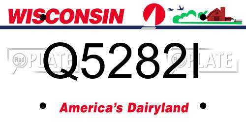 Q5282I Wisconsin License Plate