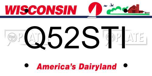 Q52STI Wisconsin License Plate