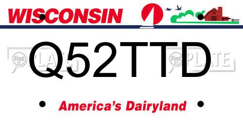 Q52TTD Wisconsin License Plate