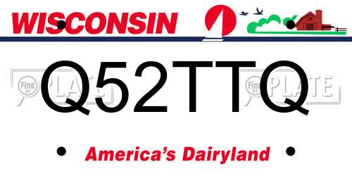 Q52TTQ Wisconsin License Plate