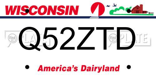 Q52ZTD Wisconsin License Plate