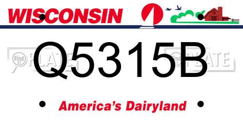 Q5315B Wisconsin License Plate