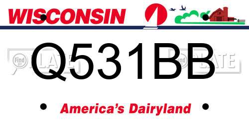 Q531BB Wisconsin License Plate