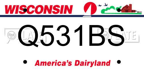 Q531BS Wisconsin License Plate