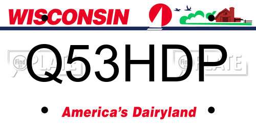 Q53HDP Wisconsin License Plate