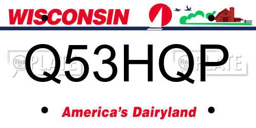 Q53HQP Wisconsin License Plate