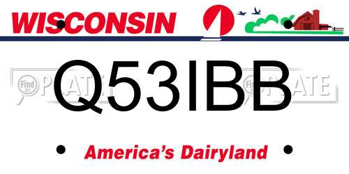 Q53IBB Wisconsin License Plate