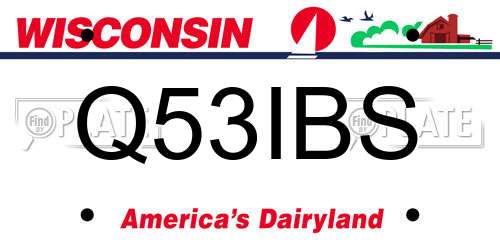 Q53IBS Wisconsin License Plate