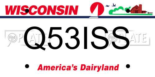 Q53ISS Wisconsin License Plate