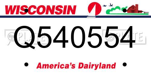 Q540554 Wisconsin License Plate