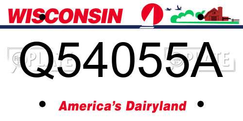 Q54055A Wisconsin License Plate