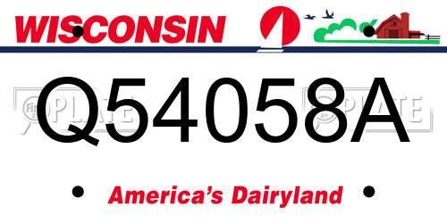 Q54058A Wisconsin License Plate