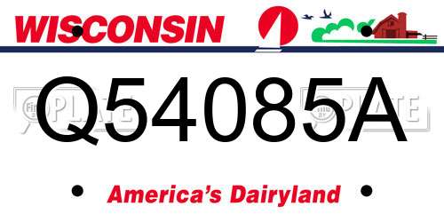 Q54085A Wisconsin License Plate