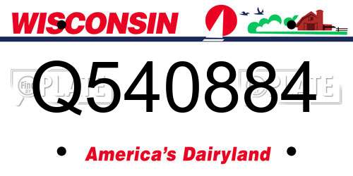 Q540884 Wisconsin License Plate