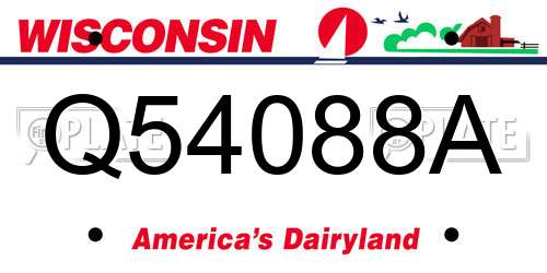 Q54088A Wisconsin License Plate