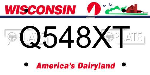 Q548XT Wisconsin License Plate