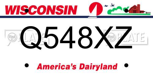 Q548XZ Wisconsin License Plate