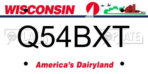 Q54BXT Wisconsin License Plate