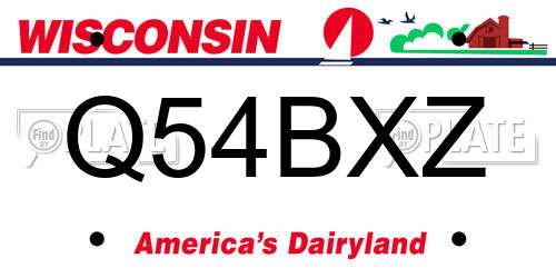 Q54BXZ Wisconsin License Plate