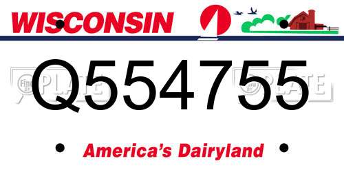 Q554755 Wisconsin License Plate