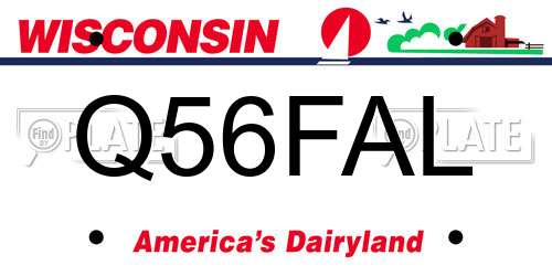 Q56FAL Wisconsin License Plate
