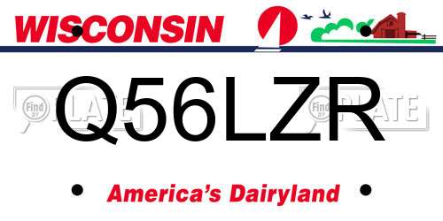 Q56LZR Wisconsin License Plate