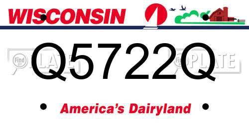 Q5722Q Wisconsin License Plate