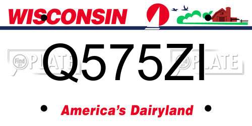 Q575ZI Wisconsin License Plate