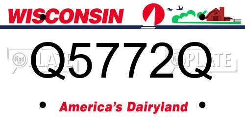 Q5772Q Wisconsin License Plate