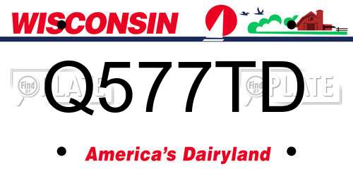Q577TD Wisconsin License Plate