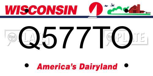 Q577TO Wisconsin License Plate
