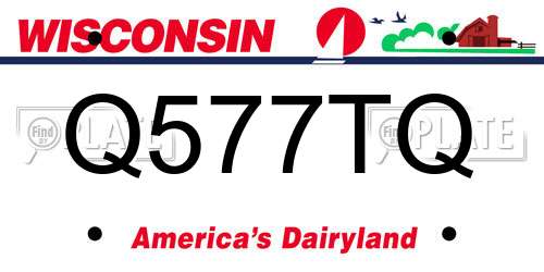Q577TQ Wisconsin License Plate