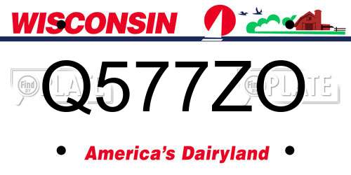 Q577ZO Wisconsin License Plate