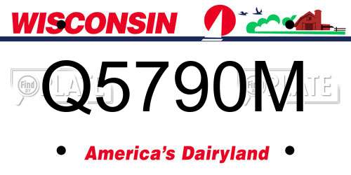 Q5790M Wisconsin License Plate