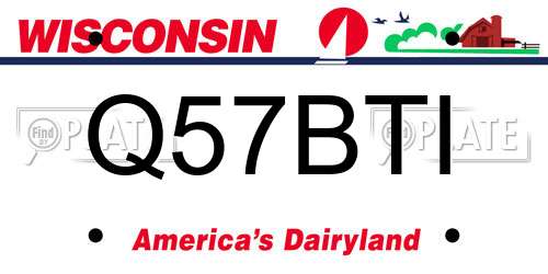 Q57BTI Wisconsin License Plate