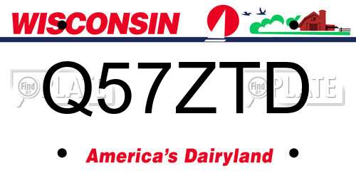 Q57ZTD Wisconsin License Plate