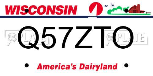 Q57ZTO Wisconsin License Plate