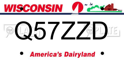Q57ZZD Wisconsin License Plate