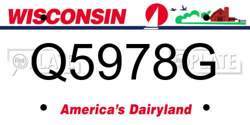 Q5978G Wisconsin License Plate