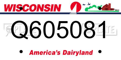 Q605081 Wisconsin License Plate