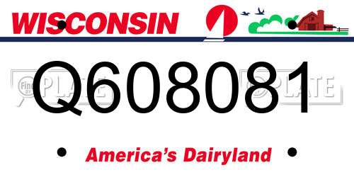 Q608081 Wisconsin License Plate