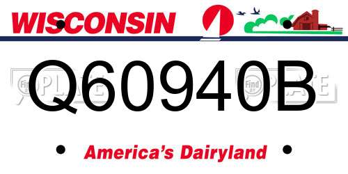 Q60940B Wisconsin License Plate