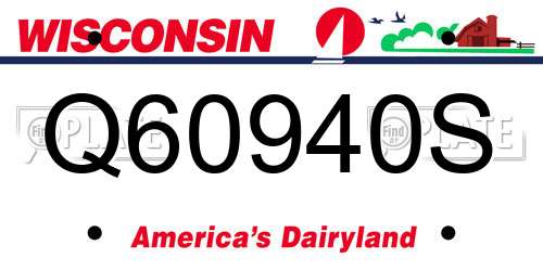 Q60940S Wisconsin License Plate