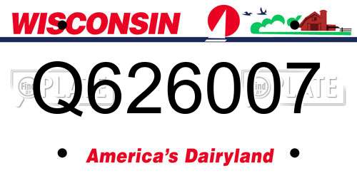 Q626007 Wisconsin License Plate