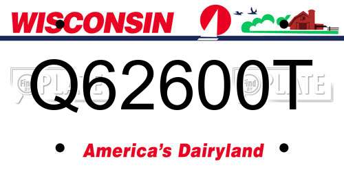 Q62600T Wisconsin License Plate
