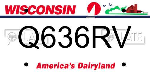 Q636RV Wisconsin License Plate
